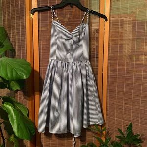 Super cute blue and white striped dress.